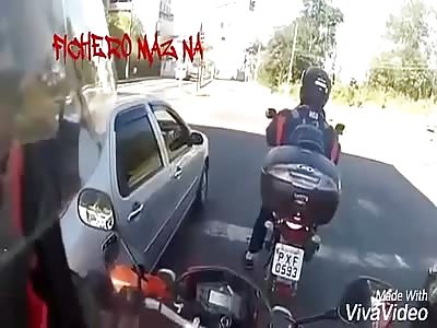 Biker hit by truck