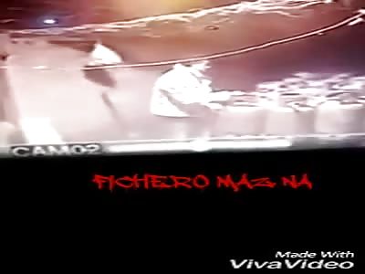 Thief gets into a house and the mourning massacres him to stick