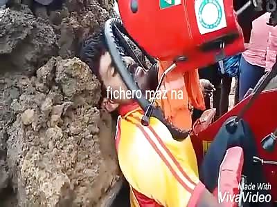 Crushed by tractor while her boyfriend cries