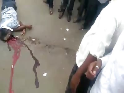 Man with crushed head