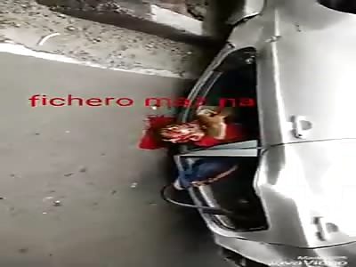 Man with head shattered