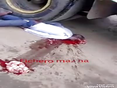 Crushed by truck with the face