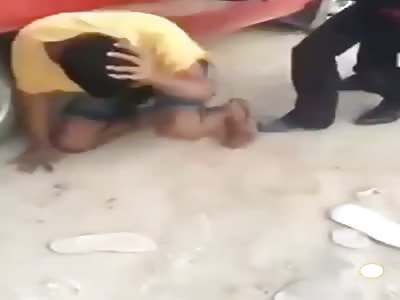 Captured and beaten thief