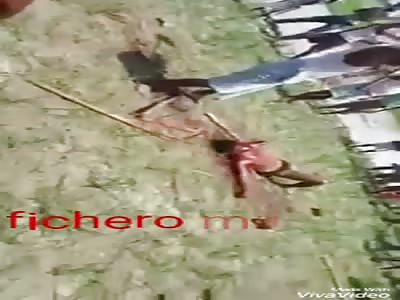 Man hit with working tool