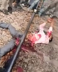 PARTY BY TRAIN: man split in two is still alive 