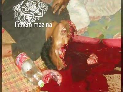 BEAUTIFUL: man is killed shot in the head that pulls him to the brains