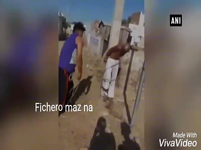 pervert is moored and beaten