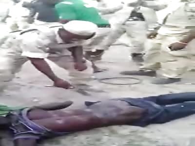 STRIKES: civilians are beaten by police