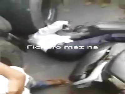 man with flattened head