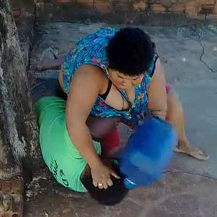 Furious fat Wife beats up the Husband 