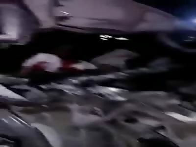 TRAPULANTS TRAPPED INSIDE THEIR CART AFTER ACCIDENT