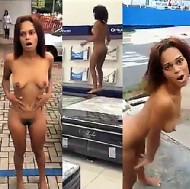 NAKED WOMAN WALKS DOWN THE STREET DANCING