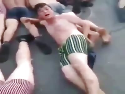 Bogota Colombia  Police beat youth from the juvenile detention center 