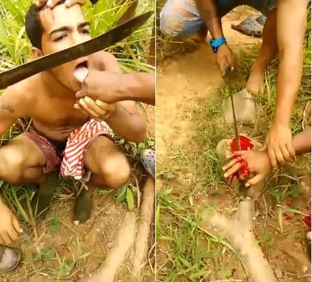 Dude has his Tongue and Fingers Chopped off for Snitch