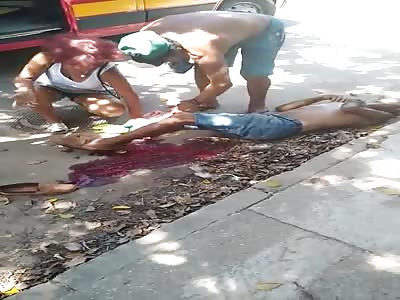 MAN WITH WOUND IN THE FOOT