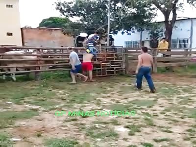 WTF!!! MAN CRUSHED BY TORO