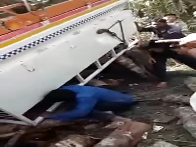 MAN DIES CRUSHED BY HIS CART