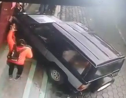 Woman Pinned Against the Wall Like a Bug