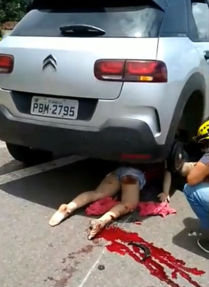 Depressed Girl Throws Herself Under Van