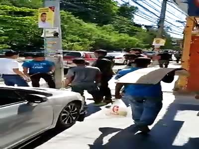 Pufff!! man die with brutal blow