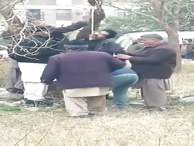 Rapist hanging on the tree