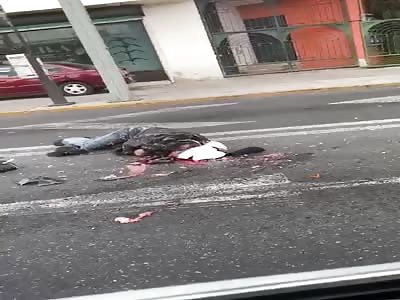 MOTORCYCLE DIES CRUSHED BY TRUCK