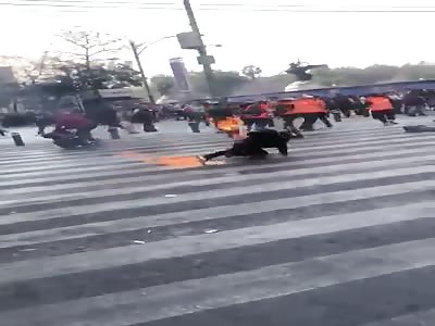 protesters hit by police 2