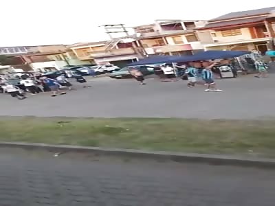 man hit by police horse