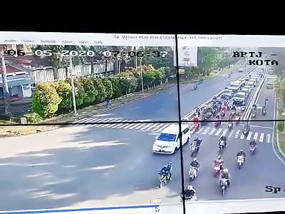 woman flies through the air in accident