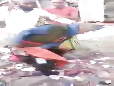 man on the street tries to escape when hit