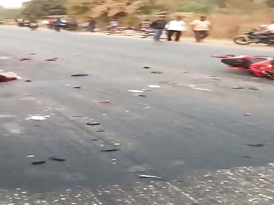 motorcyclist is broken in 2 in accident