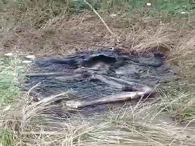 Fully charred male body