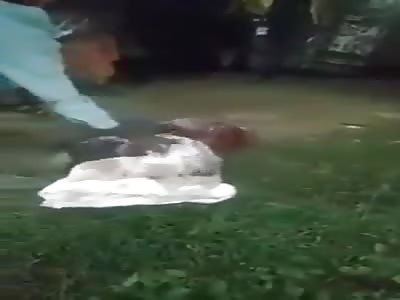 Backpack with strange package