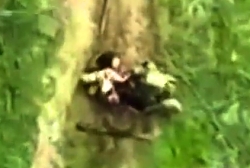 Russian drone drops a grenade on Ukrainian infantry