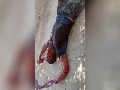 The man is hacked to death 