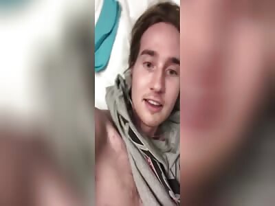 Young man with hole in his back