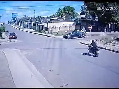 Biker flies in high speed