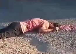 The man's head was crushed by the truck