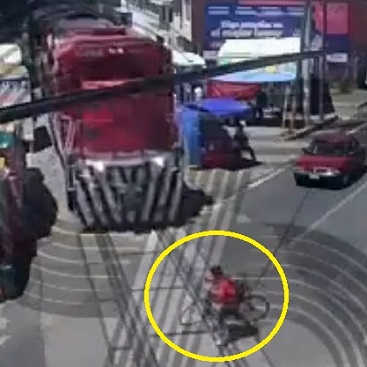 Train Sends Careless Cyclist Flying In Mexico