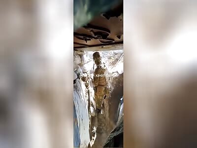 Russian Shell lands right in Ukrop Trench