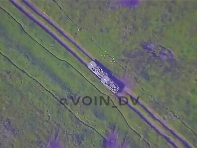 Ukrop BMP With Troops Hit with Lancet