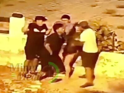 Thugs Beat Guys then Sexually Assault Hot Chick with Them.