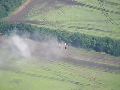 Big bada-boom of russian artillery Msta-S during loading.