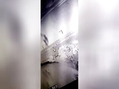 Tanker Takes Out Ukrops with Barrel launched ATGM 