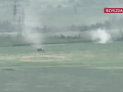 RU Arty Takes Out Two Uktop Vehicles 