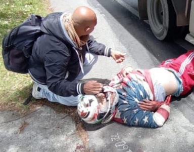 Brutal motorcycle crash 