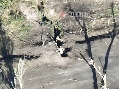 Ukrops In Trench Get Blasted By An FPV Drone 