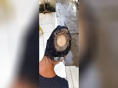 Wtf this woman's head is infested with maggots.