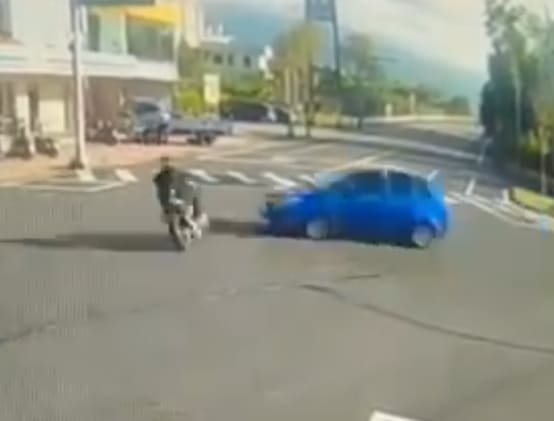 Speeding Biker Goes Into Flight Mode