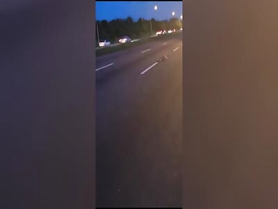 IN TRINIDAD AND TOBAGO , A WOMAN WAS RUN OVER BY A CAR AT A HIGH SPEED